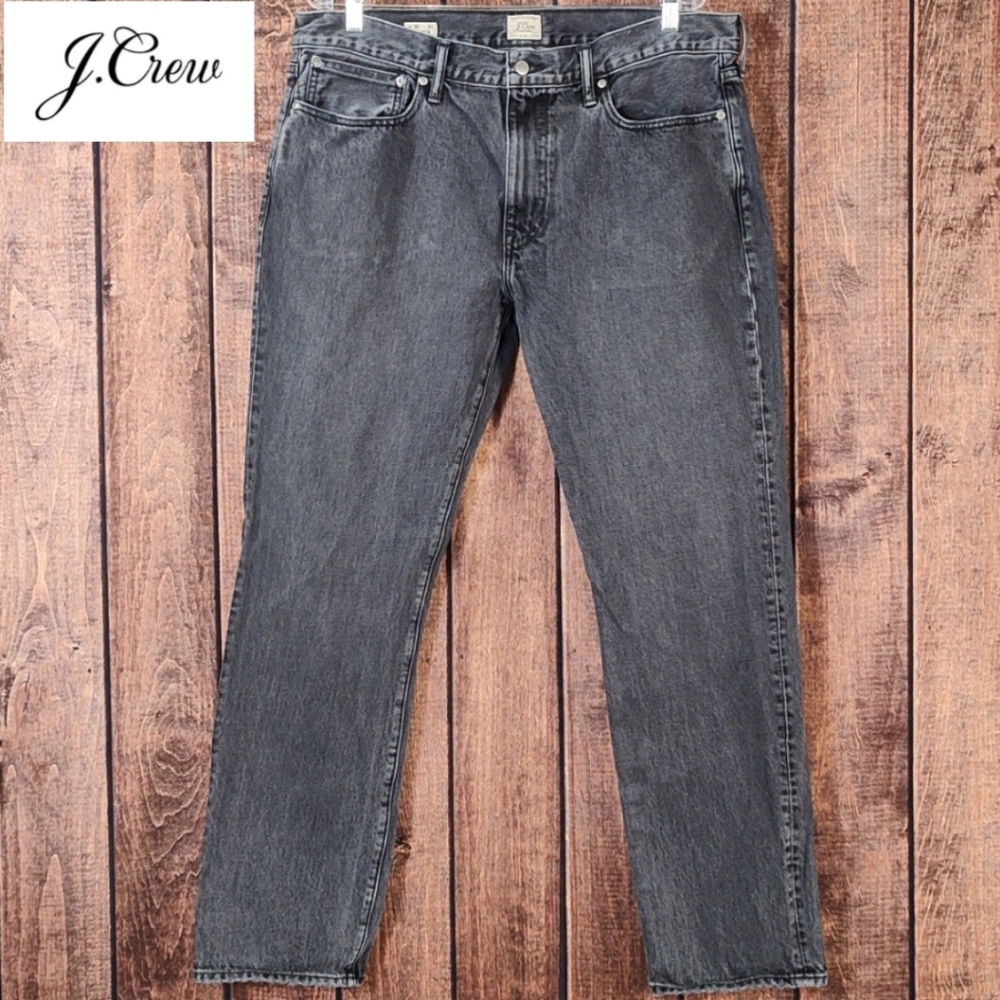 36x32 J. Crew Mens Dark Gray 770 Straight Fit All Cotton Denim Jeans